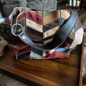 Lucky Brand Chevron Patchwork Leather Bag